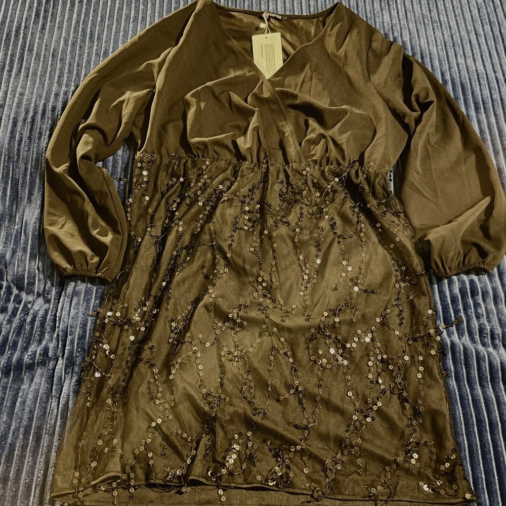 NWT! Bloom Chic Black sequin dress sz 18/20